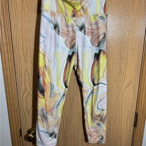 Joe Fresh Yellow and Black Swirl Leggings